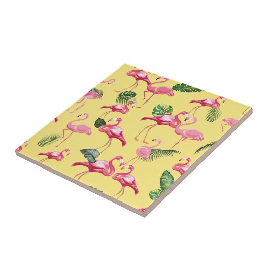 Flamingos Love Pattern 3 Tegeltje (Zijkant)