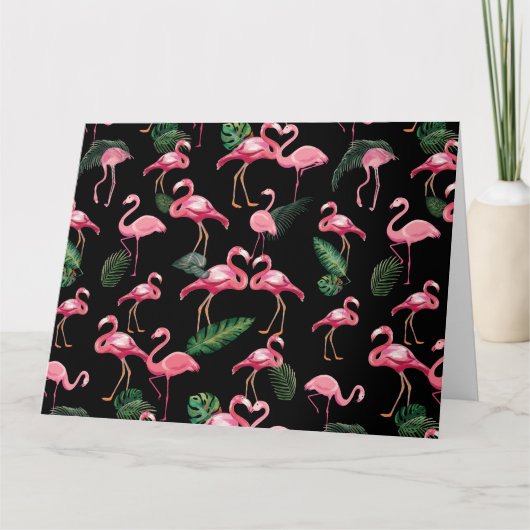 Flamingos Love Pattern 4 Bedankkaart (Voorkant)