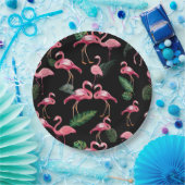 Flamingos Love Pattern 4 Papieren Bordje (Feest)