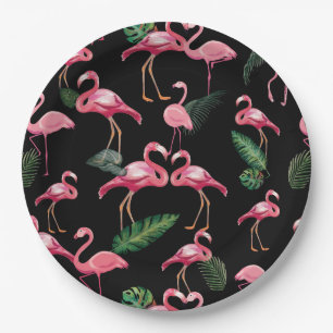 Flamingos Love Pattern 4 Papieren Bordje