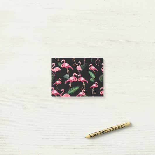 Flamingos Love Pattern 4 Post-it® Notes (Op bureau)
