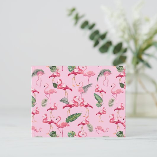Flamingos Love Pattern 5 Briefkaart (Staand voorkant)