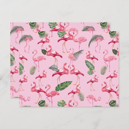 Flamingos Love Pattern 5 Briefkaart (Voorkant / Achterkant)