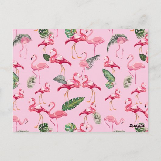 Flamingos Love Pattern 5 Briefkaart (Achterkant)