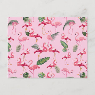 Flamingos Love Pattern 5 Briefkaart