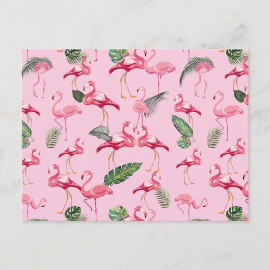 Flamingos Love Pattern 5 Briefkaart (Voorkant)