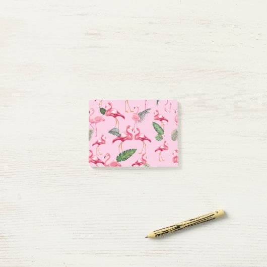 Flamingos Love Pattern 5 Post-it® Notes (Op bureau)