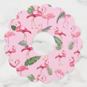 Flamingos Love Pattern 5 Wijnglaslabel (Voorkant)