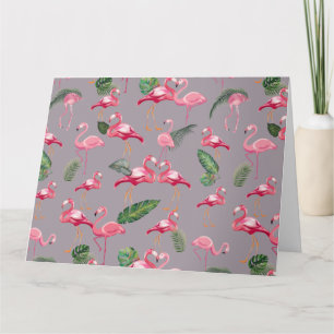 Flamingos Love Pattern 6 Bedankkaart