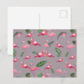 Flamingos Love Pattern 6 Feestdagenkaart (Voorkant / Achterkant)