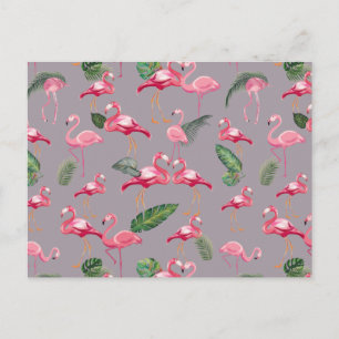 Flamingos Love Pattern 6 Feestdagenkaart