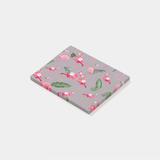 Flamingos Love Pattern 6 Post-it® Notes (Schuin)