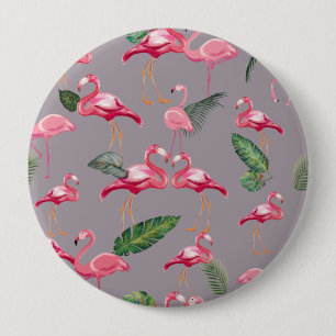 Flamingos Love Pattern 6 Ronde Button 4,0 Cm