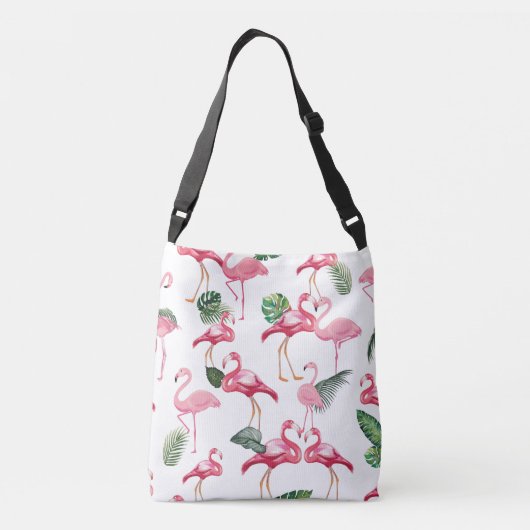 Flamingos Love Pattern Crossbody Tas (Achterkant)