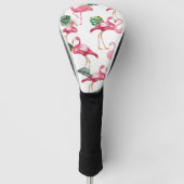 Flamingos Love Pattern Golfheadcover (Voorkant)