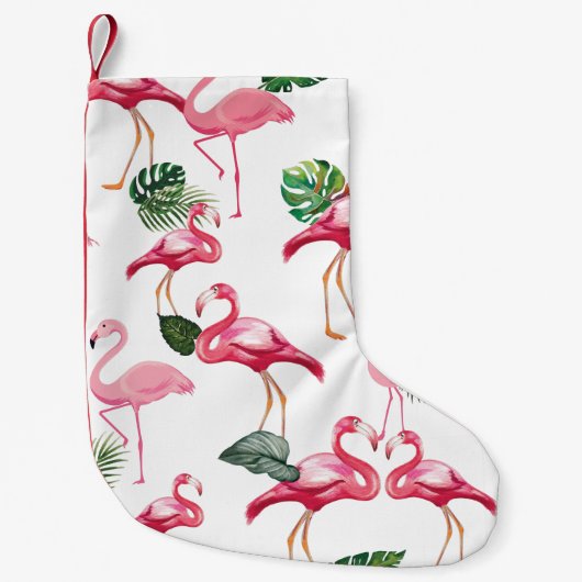 Flamingos Love Pattern Kleine Kerstsok (Voorkant)