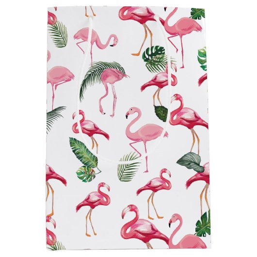 Flamingos Love Pattern Medium Cadeauzakje (Voorkant)