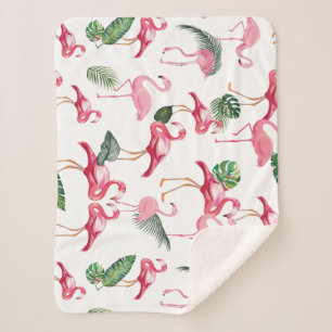 Flamingos Love Pattern Sherpa Deken