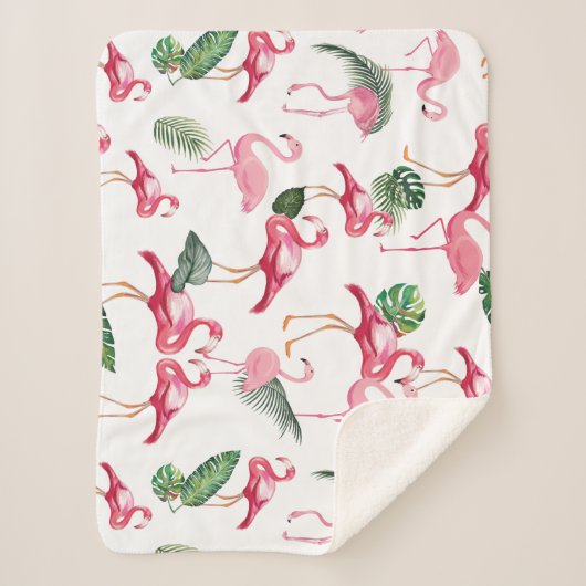 Flamingos Love Pattern Sherpa Deken (Voorkant)