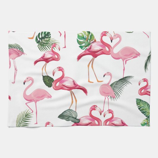 Flamingos Love Pattern Theedoek (Horizontaal)