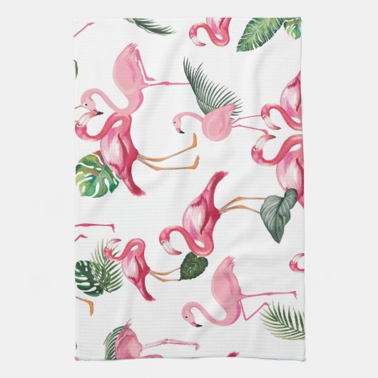 Flamingos Love Pattern Theedoek (Verticaal)