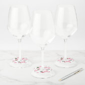 Flamingos Love Pattern Wijnglaslabel (Set)