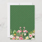 Flamingos Love Tropical Palm Leaves Floral Wedding Kaart (Achterkant)