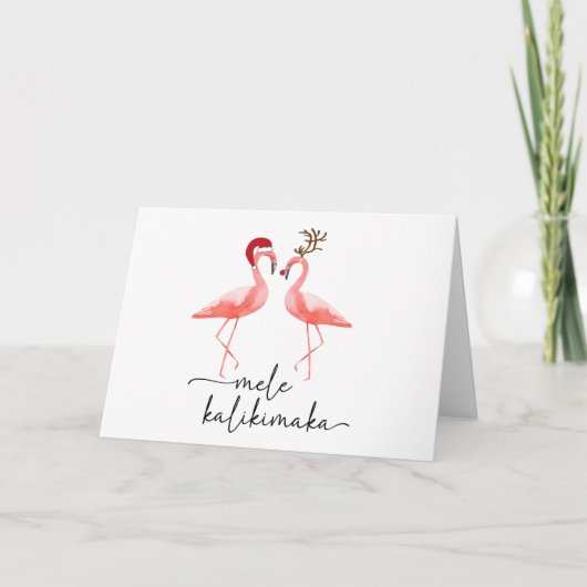 Flamingos mele kalikimaka feestdagen kaart (Voorkant)