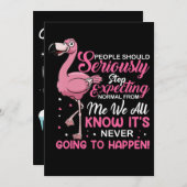 Flamingos | Mensen moeten ophouden normaal te verw Bedankkaart (Voorkant / Achterkant)