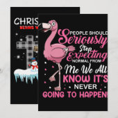 Flamingos | Mensen moeten ophouden normaal te verw Feestdagenkaart (Voorkant / Achterkant)