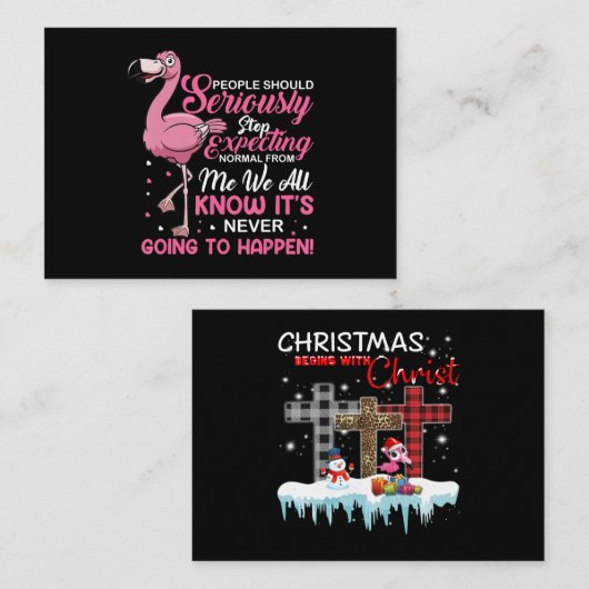 Flamingos | Mensen moeten ophouden normaal te verw Informatiekaartje (Voorkant / Achterkant)