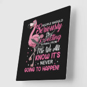 Flamingos | Mensen moeten ophouden normaal te verw Vierkante Klok (Hoek)