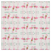 Flamingos Merry kerst Pattern Stof (Swatch)