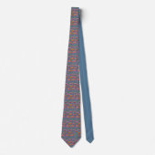 Flamingo's met gouden veren op blauw stropdas (Voorkant)