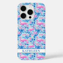 Flamingo's met Roze Bloemen Monogram