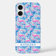 Flamingo's met Roze Bloemen Monogram