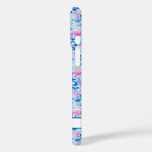 Flamingo's met Roze Bloemen Monogram Case-Mate iPhone Case (Achterkant / Links)