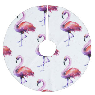 Flamingo's met spatten: waterverf. kerstboom rok