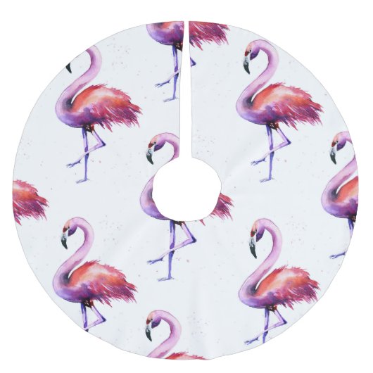 Flamingo's met spatten: waterverf. kerstboom rok (Voorkant)
