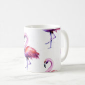Flamingo's met spatten: waterverf. koffiemok (Voorkant rechts)