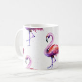 Flamingo's met spatten: waterverf. koffiemok (Voorkant links)