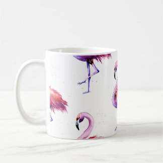 Flamingo's met spatten: waterverf. koffiemok