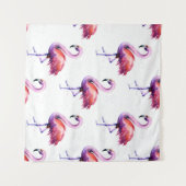 Flamingo's met spetters: aquarelpatroon. wandkleed (Voorkant (horizontaal))