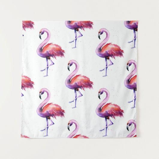 Flamingo's met spetters: aquarelpatroon. wandkleed (Voorkant)