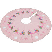 Flamingos met witte roze kerst kerstboom rok (Gekanteld)