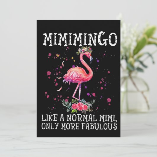 Flamingos | Mimimimingo als een normale Mimi Feestdagenkaart (Staand voorkant)