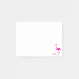Flamingos & Monogram op wit Post-it® Notes