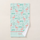 Flamingo's Monogram Tropische Vogelroze Groen Bad Handdoek (Handdoek)