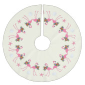 Flamingos n Sand Dollars Tropische Kerstmis Kerstboom Rok (Voorkant)