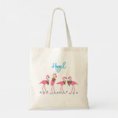 Flamingo's Naam Sjabloon Bruidsmeisje Cadeau Tote Bag (Achterkant)